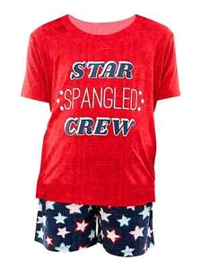 Way to Celebrate Patriotic Kid’s Pajama Set, Small (6-7), Shorts & T-Shirt - NEW - Picture 1 of 5