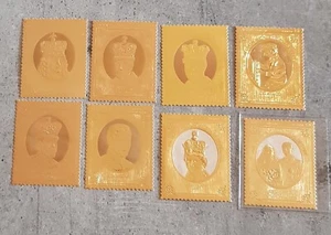 ESCOCIA - REYES Y REINAS DE GRAN BRETAÑA - 8 SELLOS LÁMINA ORO MNH - Imagen 1 de 1