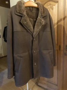 Shearling Original Lammfell Leder Jacke Mantel Größe 50 | Braun | Wenig getragen - Bild 1 von 7