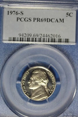 1976 -S PCGS PR69DCAM JEFFERSON NICKEL #B49956 - Image 1 of 2