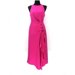 Ramy Brook Caprice Pink Lace Up Asymmetric Lana Dress 0 NEW Sleeveless Midi - Picture 1 of 8