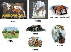 Horse Mare and Foal HEAT PRESS APPLICATION TRANSFER for Shirt Sweatshirt Fabric - Picture 1 of 9