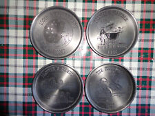 Vintage 1987 Set Of 4 Procter and Gamble Coasters Pewter 150th Anniversary