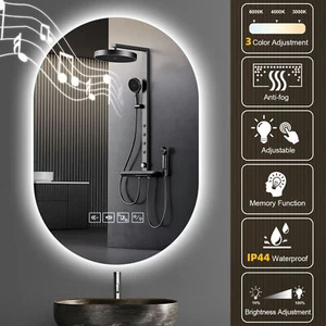 Badspiegel mit Beleuchtung Badezimmerspiegel LED mit Touch Schalter Beschlagfrei - Bild 1 von 78