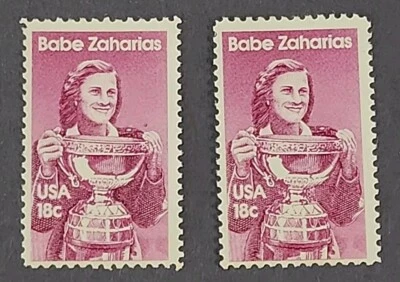 Scott #1932 US Stamp Babe Zaharias 18¢ 1981 2 x Single Stamps MNH - Image 1 of 2