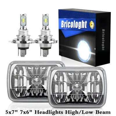 Pair Fit Freightliner FL50/60/70/80/112 MT35/45/55 7x6" 5x7 LED Headlights HI-LO - Image 1 of 4