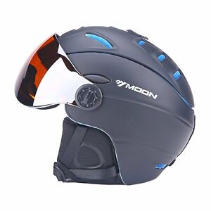 Ski Snowboard Helmet with Attached Detachable Photo-chromatic Polarizing Goggles