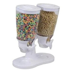 Cereal Dispenser, White Double - Picture 1 of 7