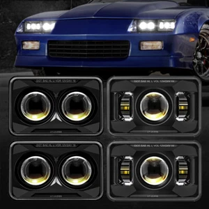 Popular 4pc 4x6"inch LED Headlights High/Low Beam for Chevrolet Camaro 1982-1992 - Picture 1 of 11
