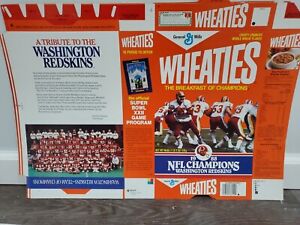 Washington Redskins 1988  NFL Champions - Wheaties Cereal Box - Unused 