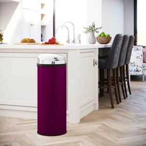 Inmotion 50L Purple Stainless Steel Auto Automatic Sensor Kitchen Waste Dust Bin - Picture 1 of 13