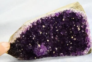 Super Viola Ametista Geode Cattedrale URUGUAY Flat Free Standing 114mm 4,5" 219g - Foto 1 di 10