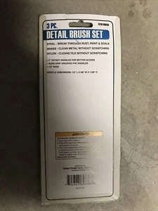 7" 3 pc Mini Wire Brush Set Stainless Steel, Brass, Nylon 69638 - Picture 1 of 2