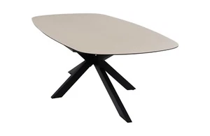 Gartentisch Malaga 240x115 cm oval Schwarz Aluminium Keramik Outdoor Tisch - Picture 1 of 7