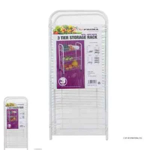 PEQUEÑO CARRITO DE FRUTAS VEGETALES COCINA BLANCO DE 3 NIVELES ESTANTE DE ALMACENAMIENTO ORGANIZAR CARRO - Imagen 1 de 4