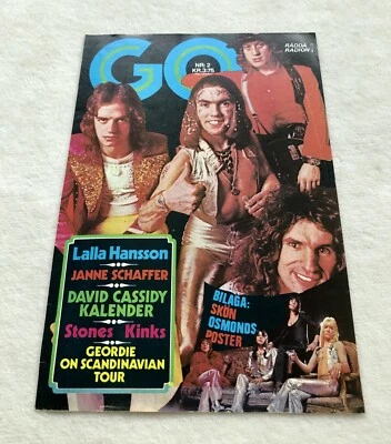 SLADE 1973 Clipping Poster Swedish Music Magazine GO 1970s Vintage - Image 1 of 3
