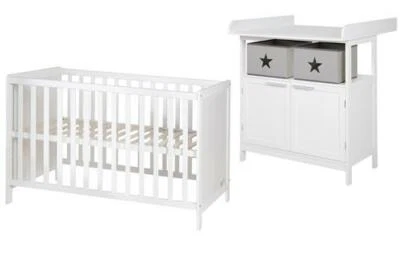 roba Kinderzimmerset mit Wickelkommode 'Hamburg' & Beistellbett inkl. Lattenrost - Bild 1 von 4