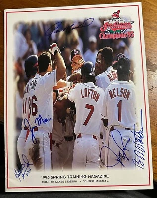 1996 Cleveland Indians Spring Training Program w/ 5 Auto Signed Autographed - Image 1 of 4