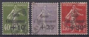 FRANCE : SEMEUSE SERIE CAISSE D'AMORTISSEMENT N° 275/277 OBLITEREE - COTE 260 € - Imagen 1 de 2