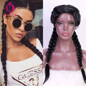 Ombre Blonde Synthetic WigsBlack Twist Braided Heat Resistant Two Box Braided - Picture 1 of 32