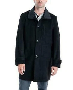 London Fog Men Top Coat Contrast Collar Button Front 48R - Picture 1 of 6