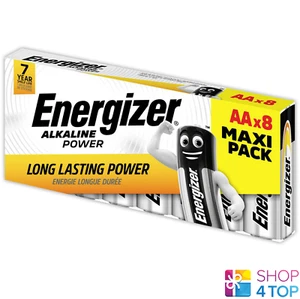 8 ENERGIZER AA ALKALINE POWER LR6 BATTERIES 1.5V MAXI PACK MN1500 AM3 E91 NEW - Picture 1 of 1