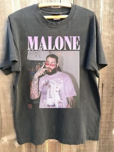 Rapper Gift Bootleg for Fans Men Women Rap 90s Post Malone Tour Vintage T-Shirt - Picture 1 of 10
