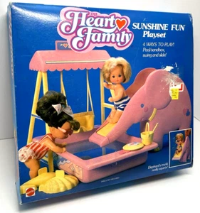 Vintage 80s Mattel The Heart Family Playset NRFB Playground Pool Elephant Slide - Picture 1 of 20