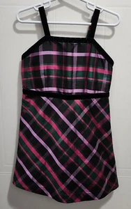 NWT KC Parker Girl's Woven Party Dress Plaid 100% Silk Size 4 $90 MSRP - Picture 1 of 16