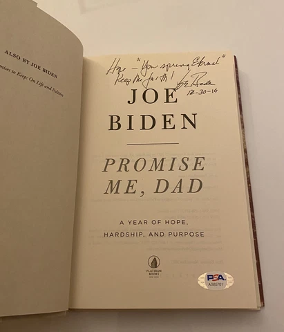 Joe Biden Signed Book Inscribed “Hope- You Spring Eternal Keep the Faith”PSA COA Cover