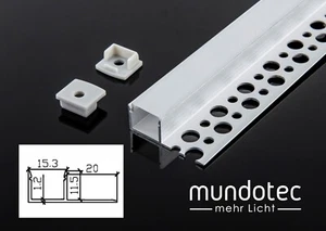 LED Alu Profil Schiene Leiste Kanal System Trockenbau Rigips-L 34 x 15,3mm 2m - Bild 1 von 1