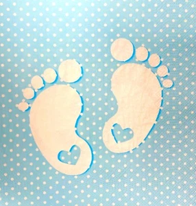 Papier Decoupage einzelne zwei Mittagessen Servietten - EUROPÄISCHES DESIGN BABY JUNGE FÜSSE - Bild 1 von 12
