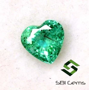 5x5 mm Certified Natural Emerald Heart Shape Cut 0.48 CTS Untreated Loose Gems - Picture 1 of 6