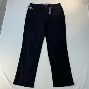 Gloria Vanderbilt Jeans Amanda 12 Short Black Tapered Leg Classic Rise Bling New - Picture 1 of 24