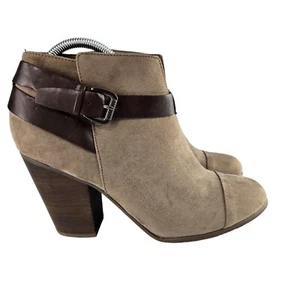 Carlos Harvest Womens 10 M Brown Suede 3.9" Block Heel Zip Ankle Booties - Picture 1 of 10