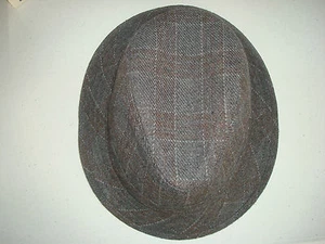 CHECKERED FEDORA HAT SIZE M/L - Picture 1 of 5