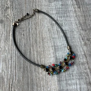 Collar Gargantilla con Cuentas Chico’s Piedra Latón Boho Festival Western Declaración Negro - Imagen 1 de 6