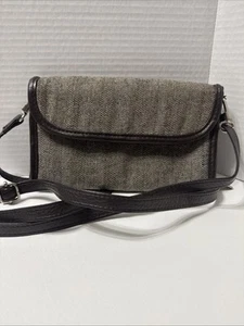 Bandolera tipo billetera Thirty-One Every Wear en tweed espiga marrón - Imagen 1 de 14