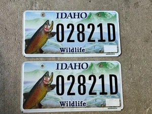 Targa Idaho WILDLIFE pesce trota arcobaleno scaduta abbinata COPPIA - Foto 1 di 2