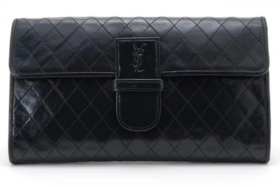 Yves Saint Laurent Clutch Bag Leather Vintage YSL Nany Authentic #1066 - Image 1 of 4