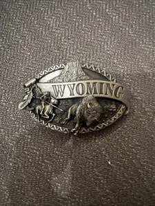 State of Wyoming Belt Buckle 1984 Vintage - Picture 1 of 6