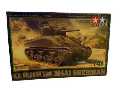 Tamiya - WWII US Medium Model Tank M4A1 Sherman - 1:48 Die Cast Brand New/Sealed - Image 1 of 4