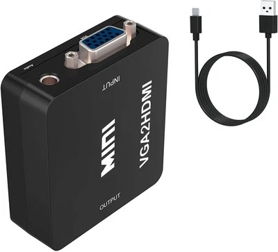 Adaptador convertidor de audio y video Full HD 1080P VGA A HDMI con cable USB para - Imagen 1 de 4