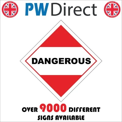 SIGN Dangerous White Red Placard Diamond Label Mark Transport Shipping HA276P - Image 1 of 4