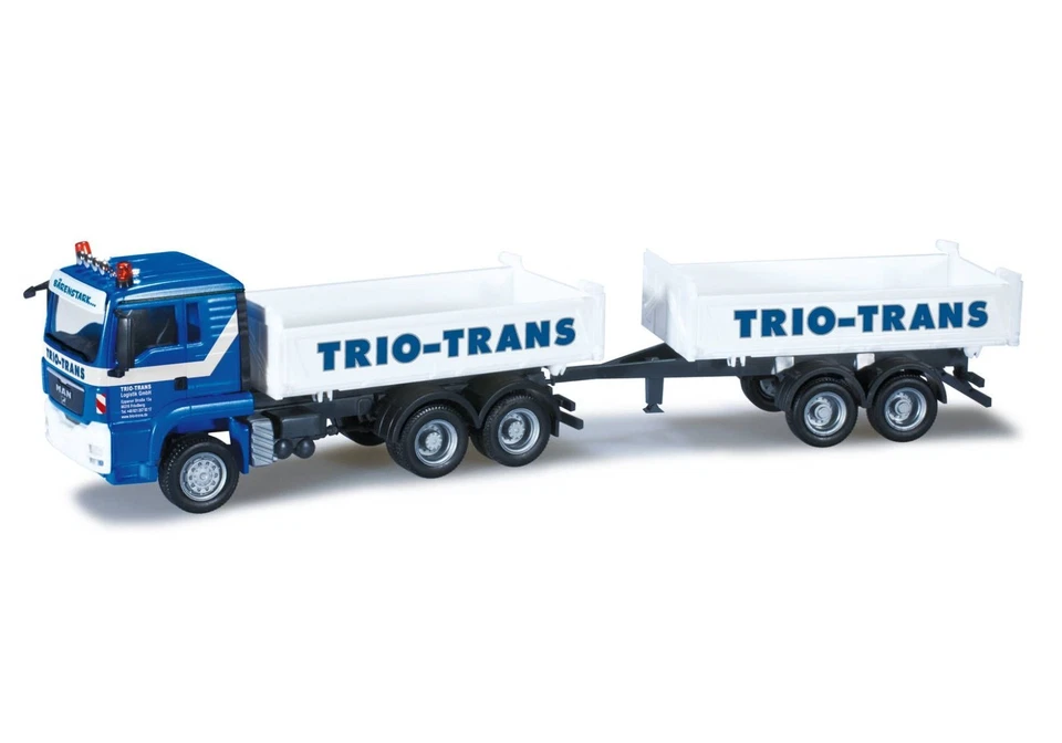 Herpa MAN TGS L Meiller rimorchio tandem “Trio-Trans”  H0 301619 - Immagine 1 di 1