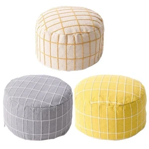 Unstuffed Ottoman Pouffe Cover Chair Cotton Linen Handmade Solution Large - Picture 1 of 8