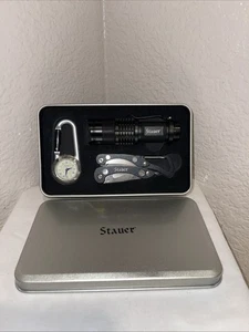 Stauer Carabiner Watch + Flashlight + Clip On Tool Gift Set Men's Needs Battery - Picture 1 of 8