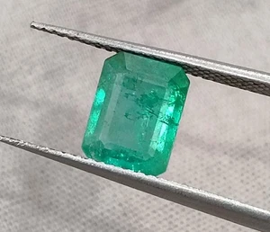Piedra preciosa aceitada menor esmeralda zambiana verde claro medio de 1,76 quilates certificado GSI - Imagen 1 de 8