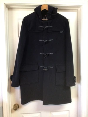 ABRIGO DE LONA GLOVERALL MORRIS AZUL MARINO con FORRO A CUADROS BLACKWATCH HECHO EN INGLATERRA - XL Foto 1 de 4