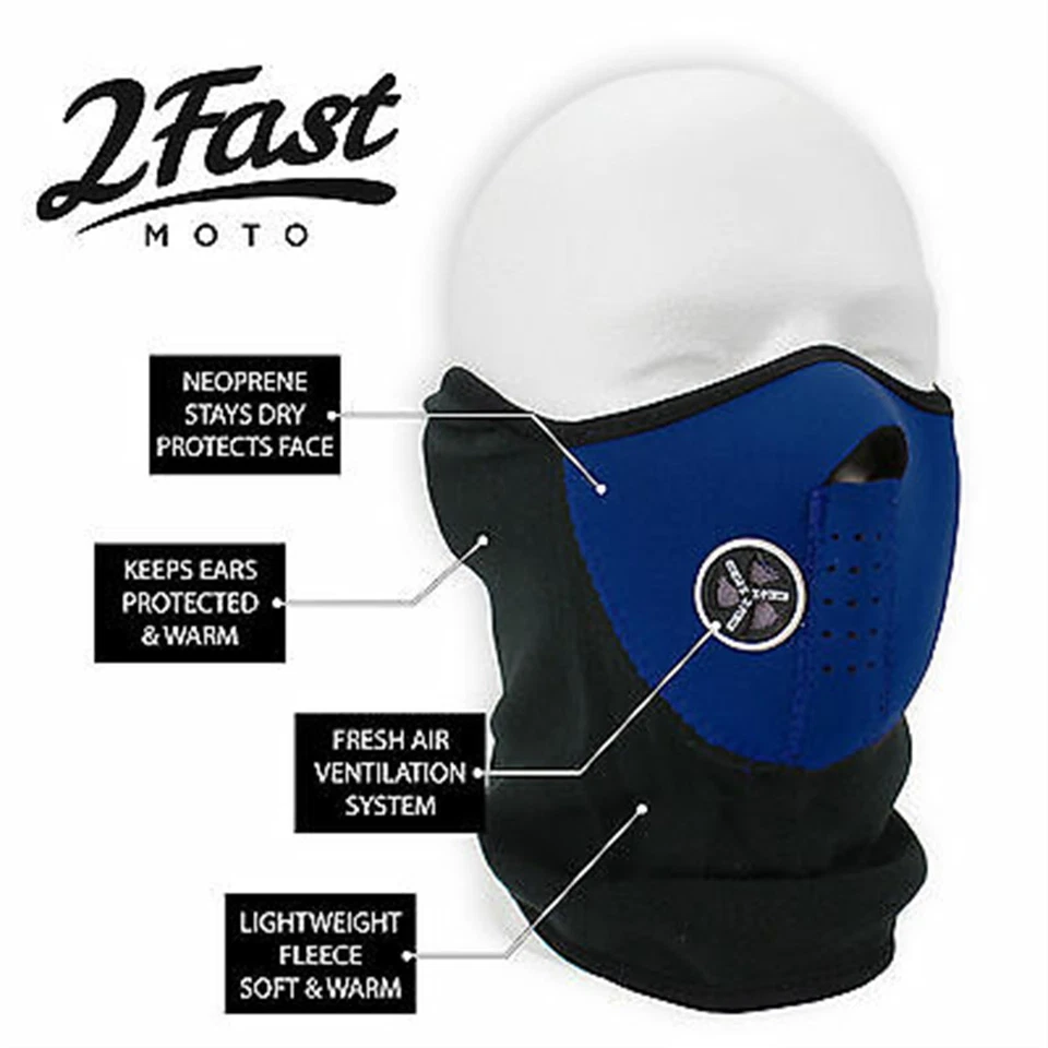 Máscara deportiva de neopreno polar de media cara con ventilación de malla MX ATV 66-5116u Foto 1 de 4